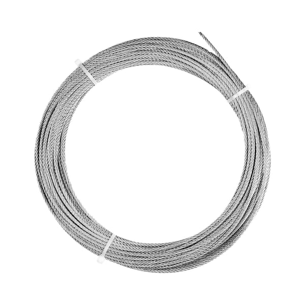 Laureola Industries 1/16" Stainless Steel Aircraft Cable Wire Rope, 7X7 Type, Grade 304, 100 Ft ZAG116SS304-100 - main